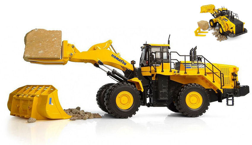 Pala Gommata Komatsu WA600-8 Con Forca X Blocchi – Universal Hobbies 1:50