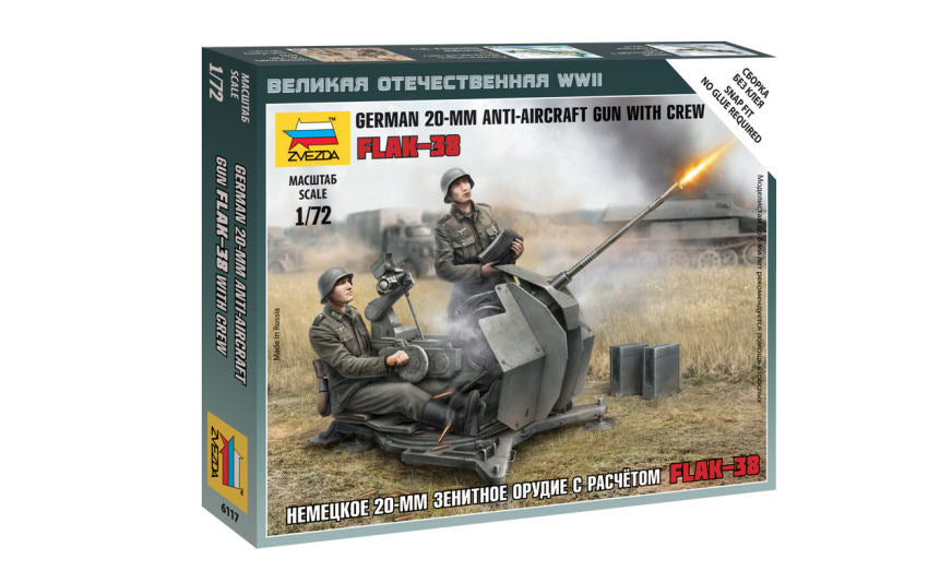 German 2 Cm Flak 38 W/crew Kit – Zvezda 1:72