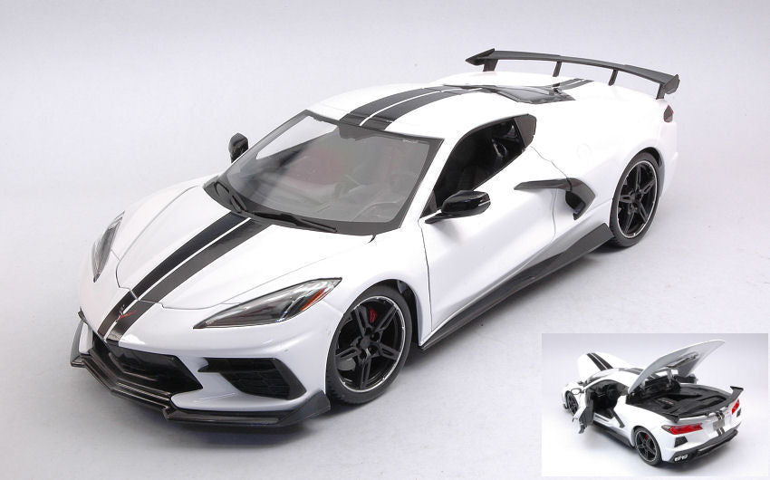 Chevrolet Corvette Stingray (high Wing) 2020 White – Maisto 1:18