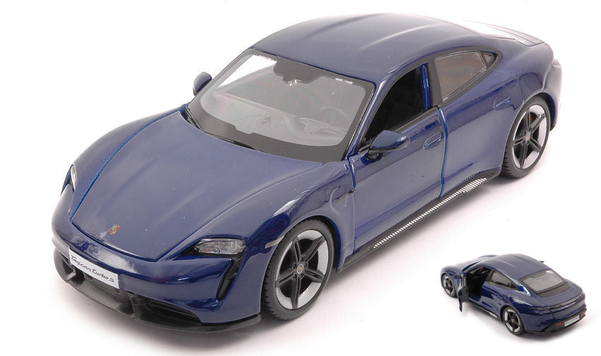 Porsche Taycan Turbo S Blue – Burago 1:24
