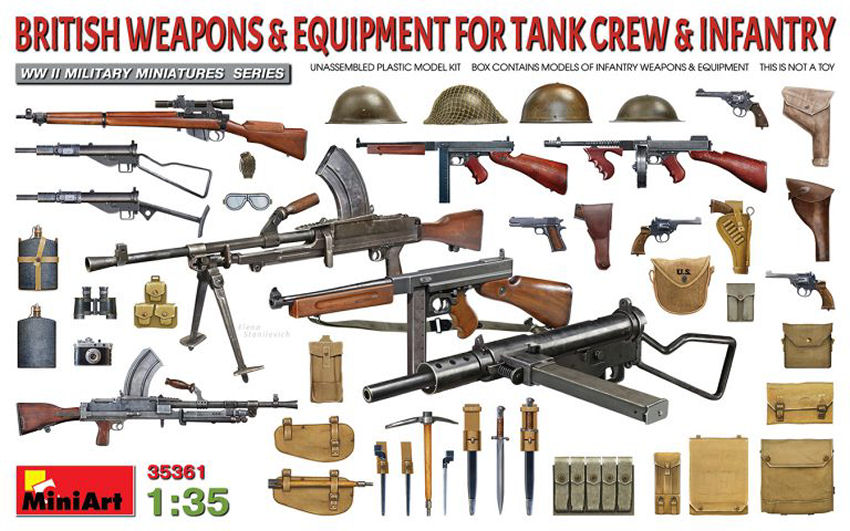 British Weapons & Equip.for Tank Crew & Infantry Kit – Miniart 1:35