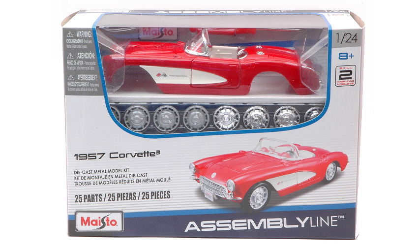 Chevrolet Corvette Cabriolet 1957 Red/white Kit – Maisto 1:24
