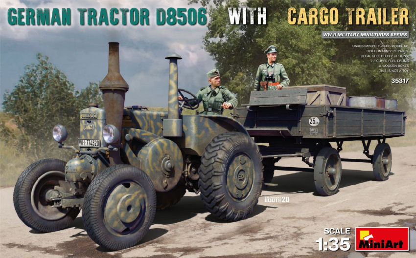 German Tractor D8506 With Cargo Trailer Kit – Miniart 1:35