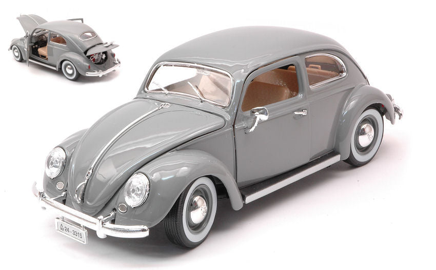 VW Kafer Beetle 1955 Mouse Grey – Burago 1:18