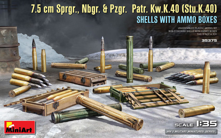 Kw.K.40 Shells With Ammo Boxes Kit – Miniart 1:35