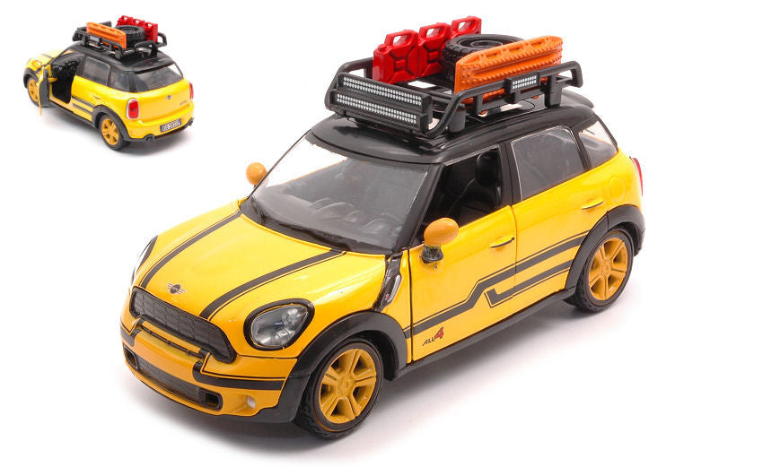 Mini Cooper S Countryman With Roof Rack Yellow/black – MotorMax 1:24