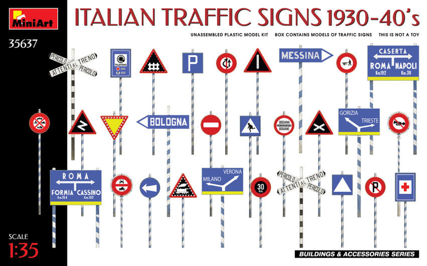 Italian Traffic Signs 1930-40s Kit – Miniart 1:35