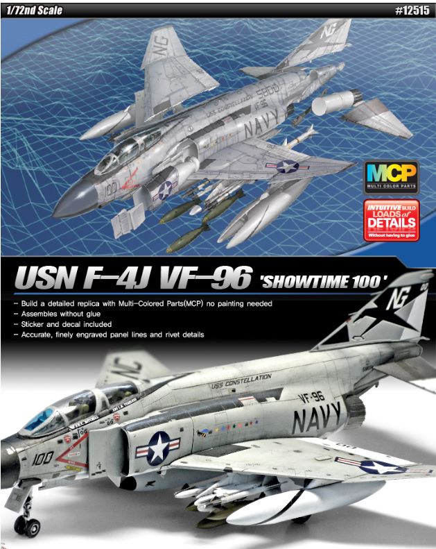 Aereo Usn F-4J VF-96 Showtime 100 Kit – Academy 1:72