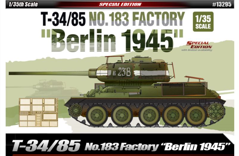 T34/85 N.183 Factory Berlin 1945 Kit – Academy 1:35