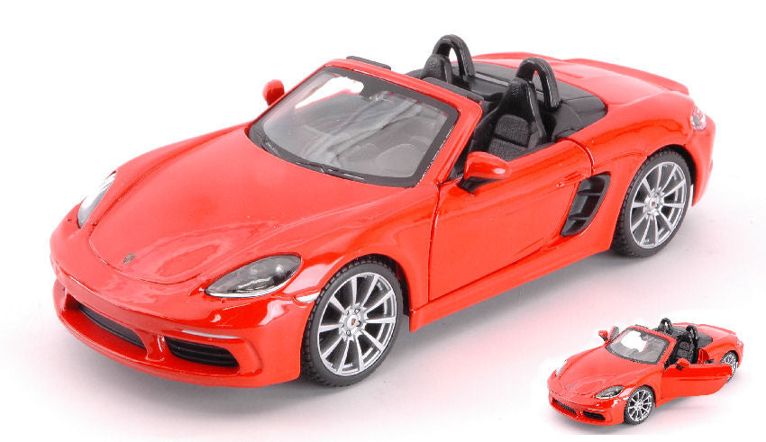 Porsche 718 Boxster Cabriolet Orange – Burago 1:24