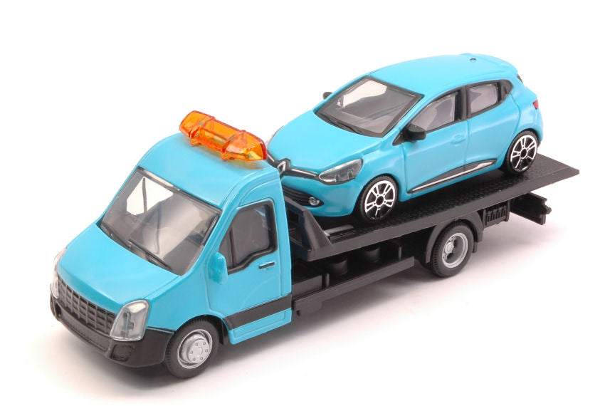 Renault Clio + Flatbed Transporter – Bburago 1:43