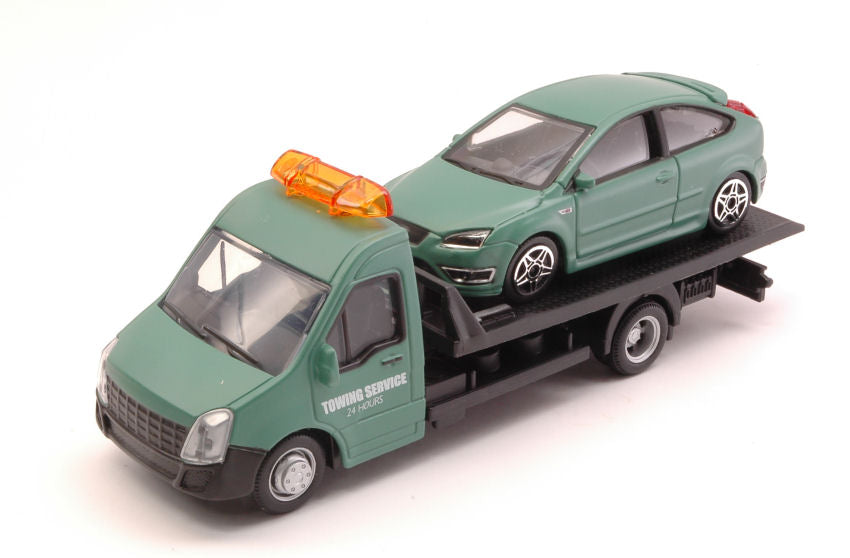 Ford Focus St + Flatbed Transporter 1:43 – Bburago