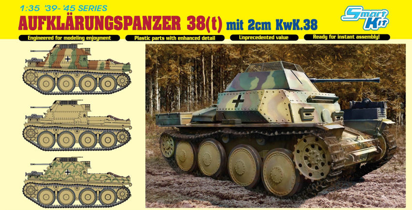 Aufklarungspanzer 38 (t) W/2 Cm KWK38 Kit – Dragon 1:35