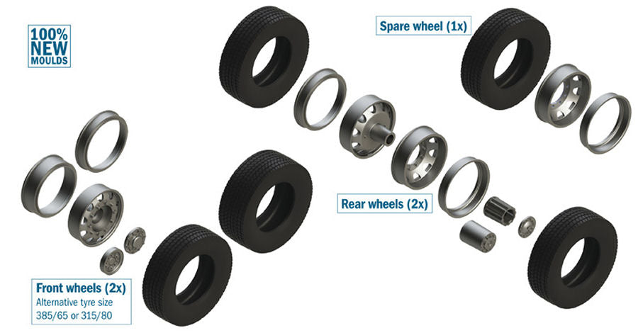 European Tractors Tyres And Rims Kit – Italeri 1:24