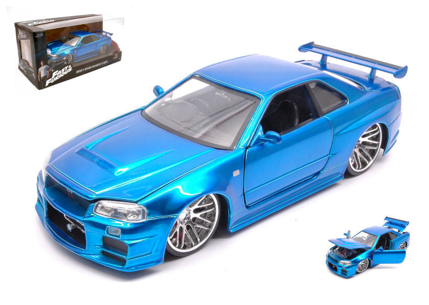 Brian's Nissan Skyline Gt-r 2002 Fast & Furious Metallic Blue – Jada Toys 1:24