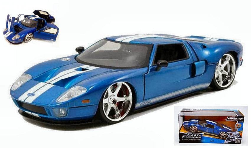 Ford GT 2005 Fast & Furious Blue W/white Stripes – Jada Toys 1:24