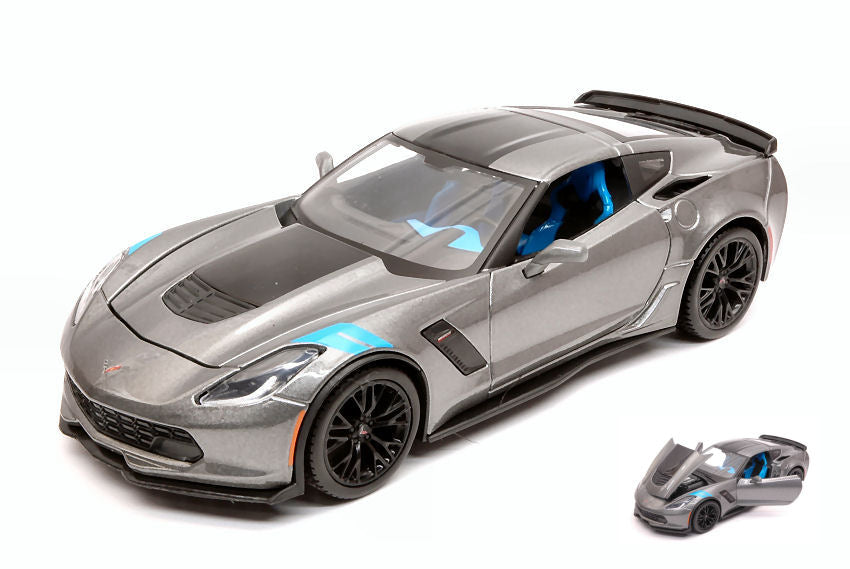 Chevrolet Corvette Gran Sport 2017 Gun Metal W/black Stripes – Maisto 1:24