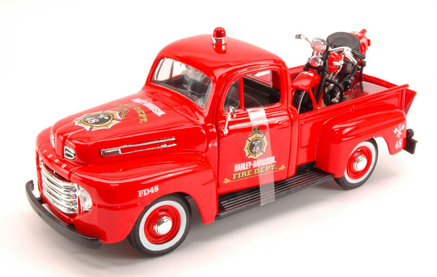 Ford F-1 Pick Up 1948 + Harley Davidson 1936 El Knucklehead – Maisto 1:24