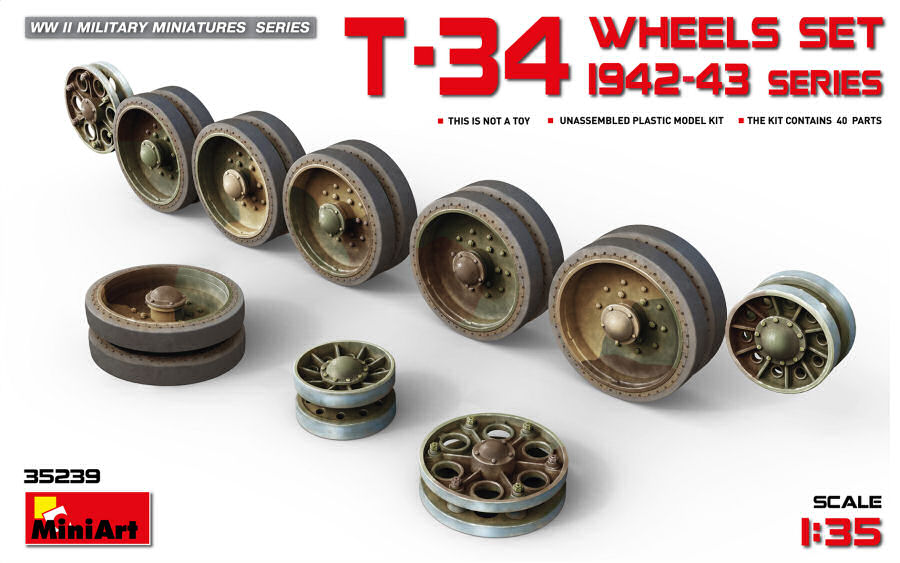 T-34 Wheels Set 1942-43 Series Kit – Miniart 1:35