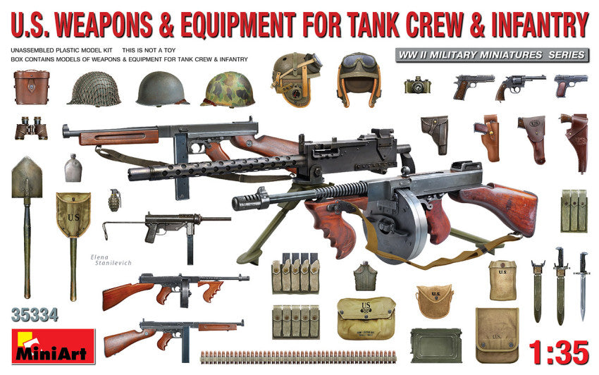 U.S. Weapons & Equipment For Tank Crew & Infantry Kit – Miniart 1:35