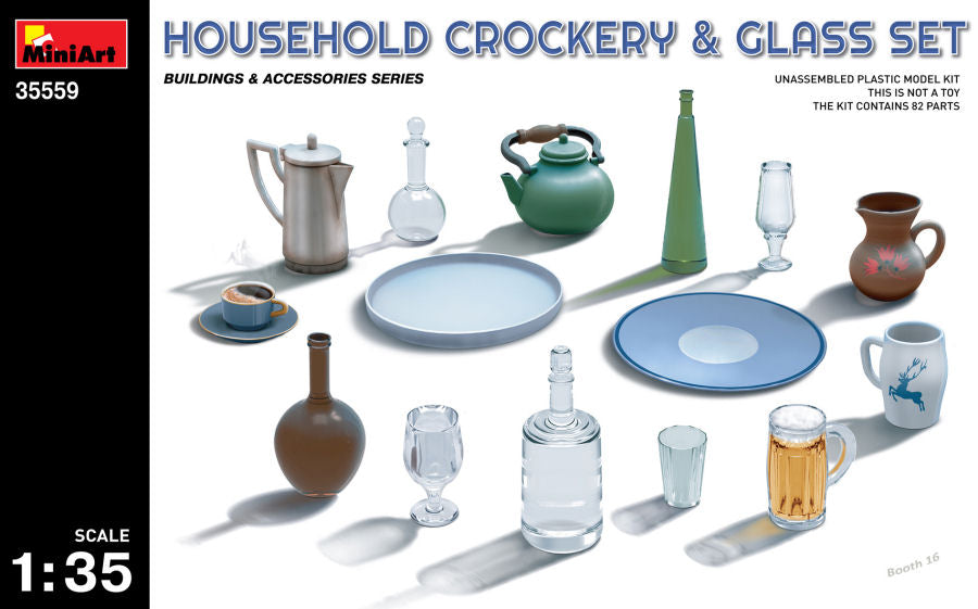 Household Crockery & Glass Set Kit – Miniart 1:35