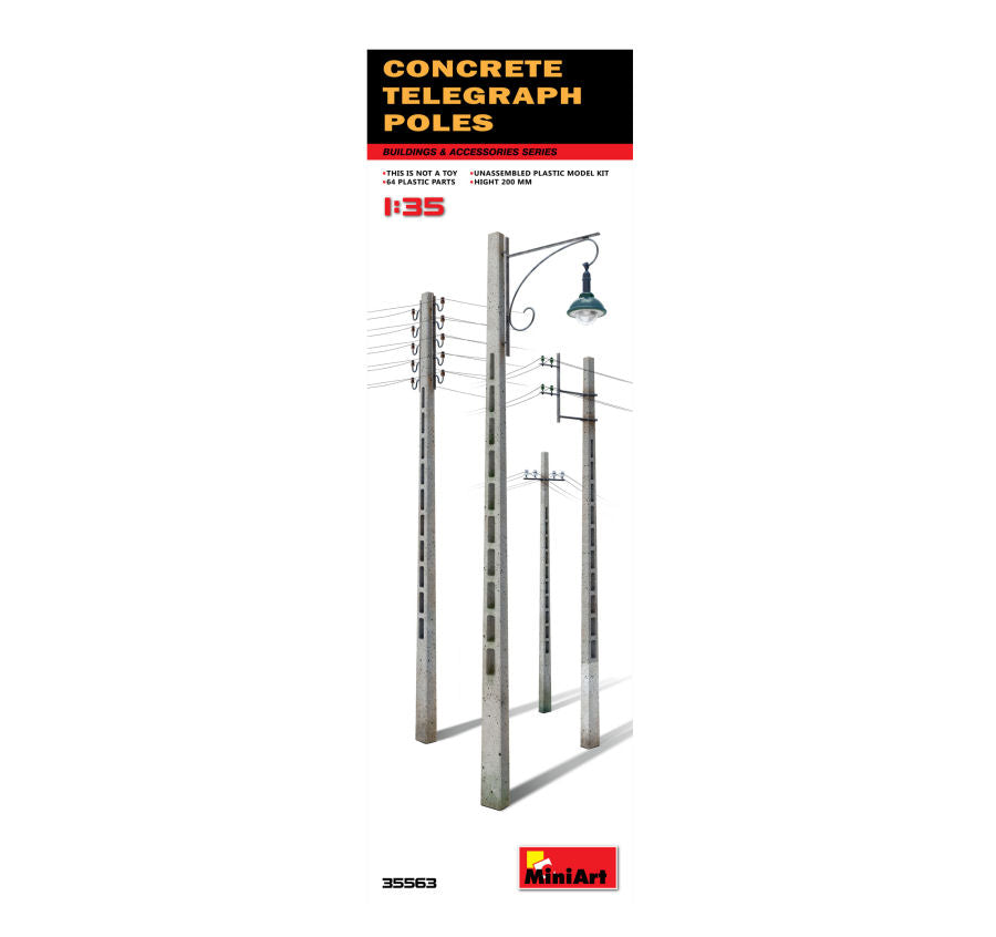Concrete Telegraph Poles Kit – Miniart 1:35