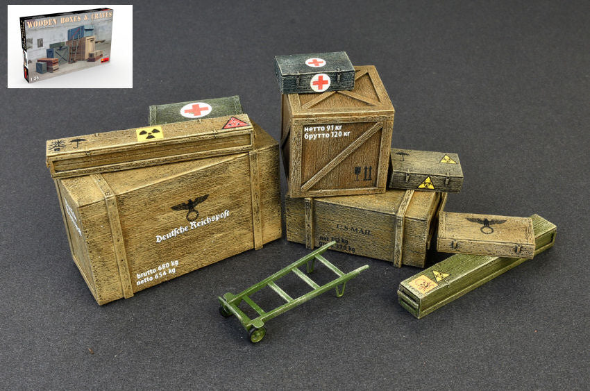 Wooden Boxes & Crates Kit – Miniart 1:35