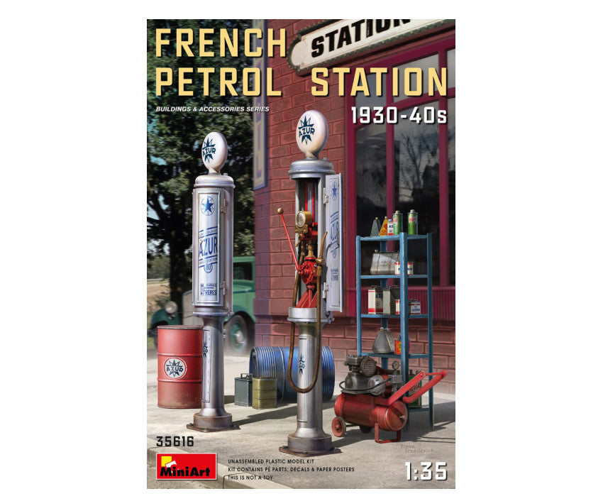 French Petrol Station 1930-40S Kit – Miniart 1:35