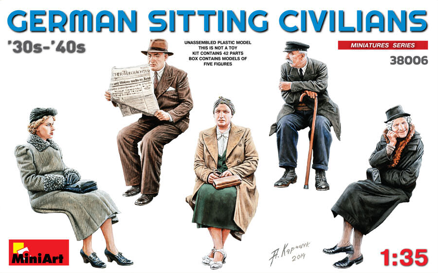 German Sitting Civilians 30S-40S Kit – Miniart 1:35