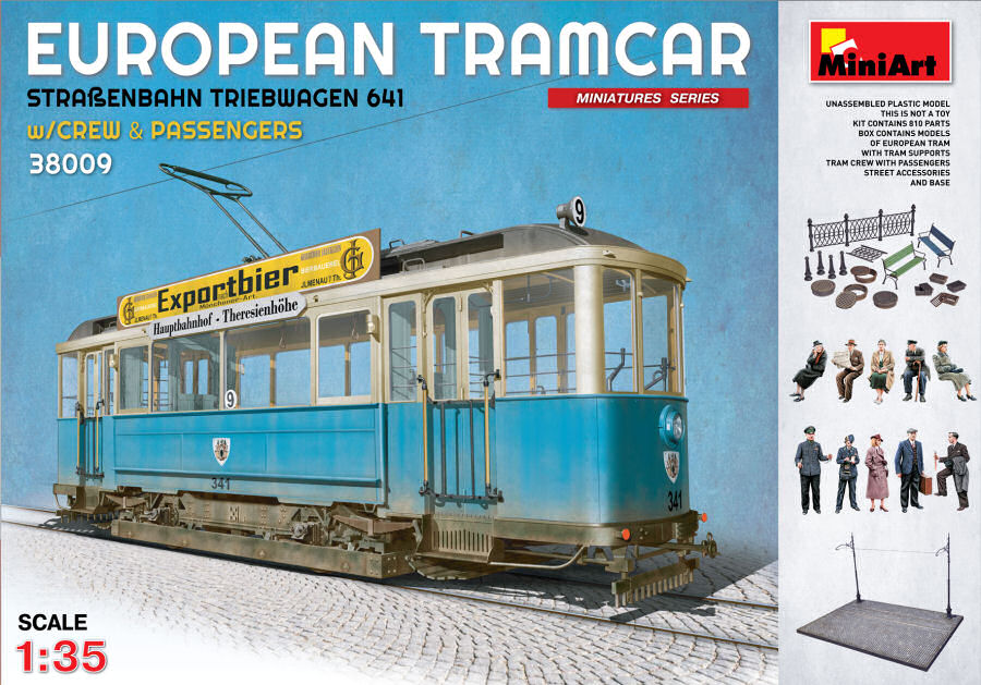 European Tramcar W/crew & Passengers Kit – Miniart 1:35