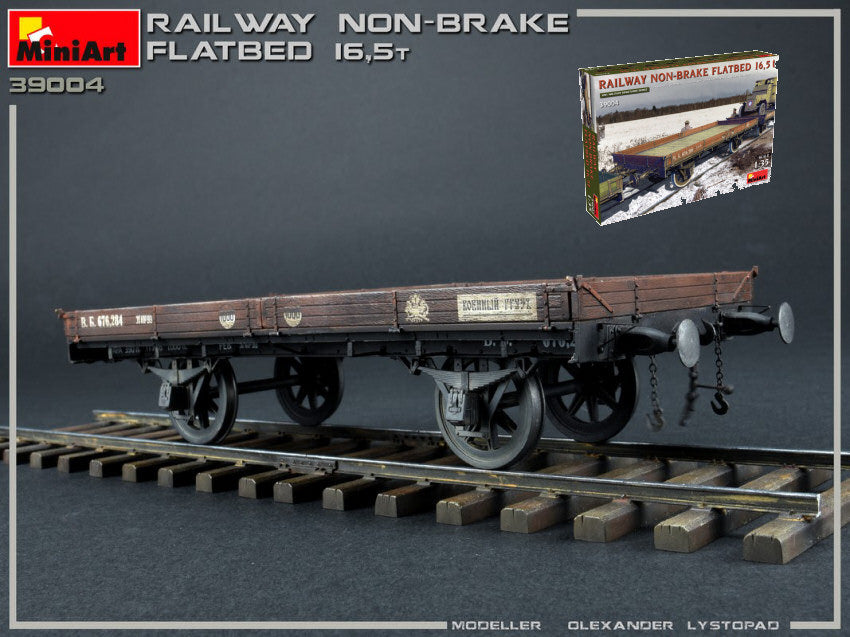 Railway Non-brake Flatbed 16.5 T Kit – Miniart 1:35