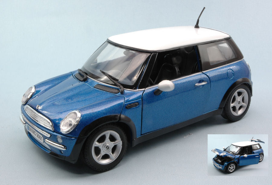 Mini Cooper 2001 Blue/white – MotorMax 1:18