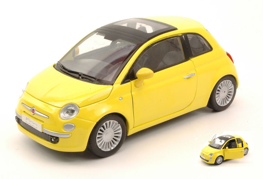 Fiat 500 2009 Yellow – MotorMax 1:24