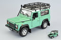 Land Rover Defender Light Green/white W/roof Rack – Welly 1:24
