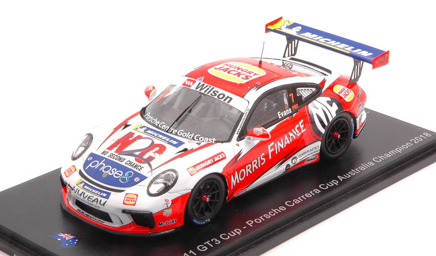 Porsche 911 Gt3 N.7 Carrera Cup Australia Champion J.Evans 1:43 – Spark Model
