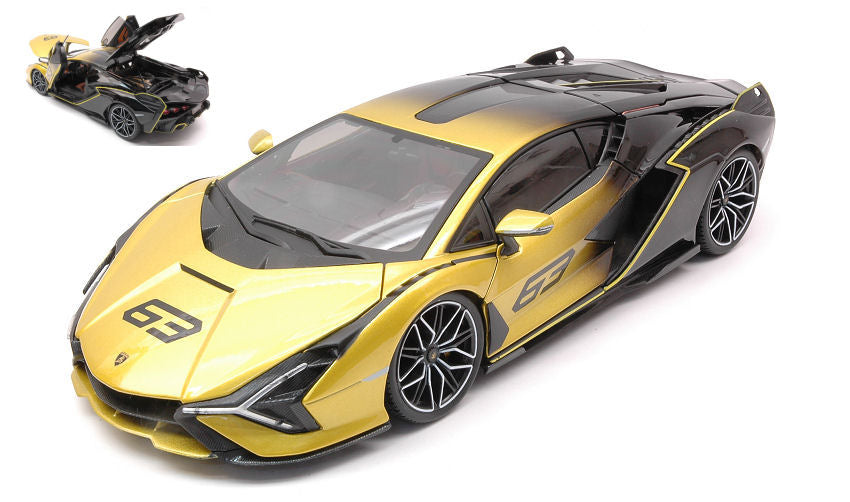 Lamborghini Sian Fkp 37 N.63 Yellow Fade Colour 2020 – Burago 1:18