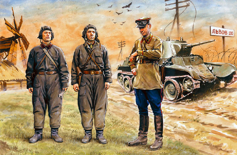 Soviet Tank Crew 1939-1942 3 Figures 1 Officer + 2 Tankmen – ICM 1:35