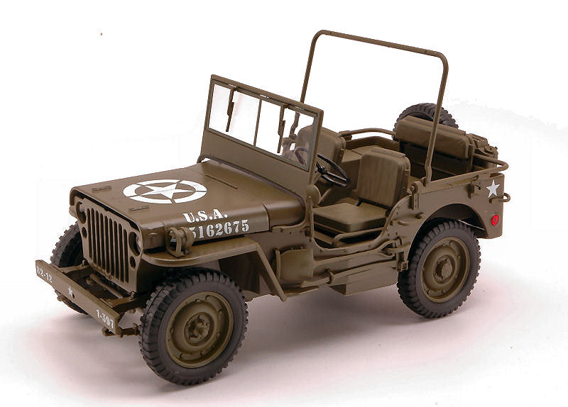 Jeep Willys 1/4 Ton US Army Truck Open Matt Olive – Welly 1:18