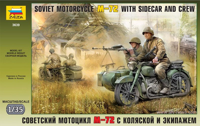 Soviet Motorcycle W/sidecar M.72 Kit – Zvezda 1:35