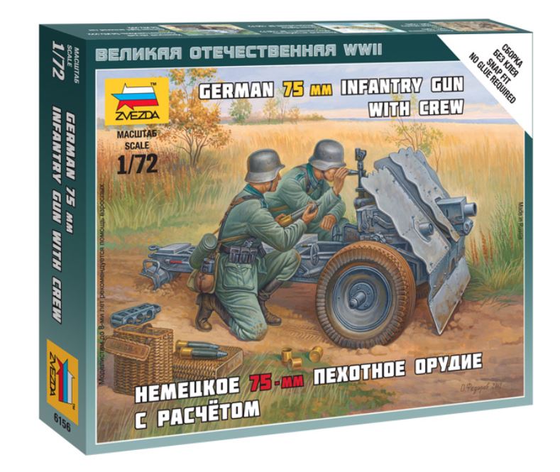 German 75 Mm Gun With Crew Kit – Zvezda 1:72