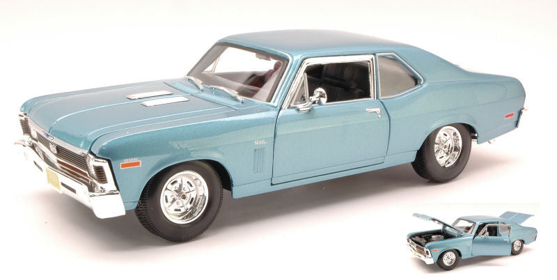 Chevrolet Nova Ss Coupe 1970 Light Metallic blu 1:18 – Maisto