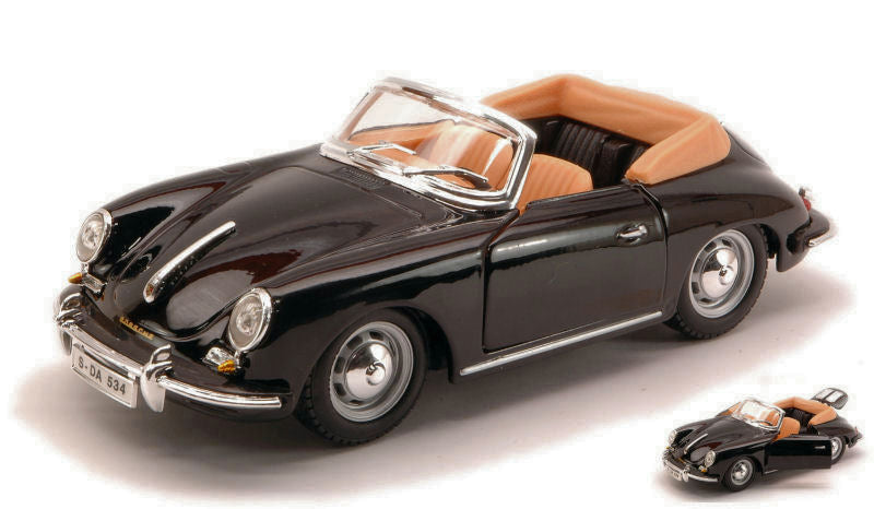 Porsche 356 B Cabriolet 1961 Black – Burago 1:24