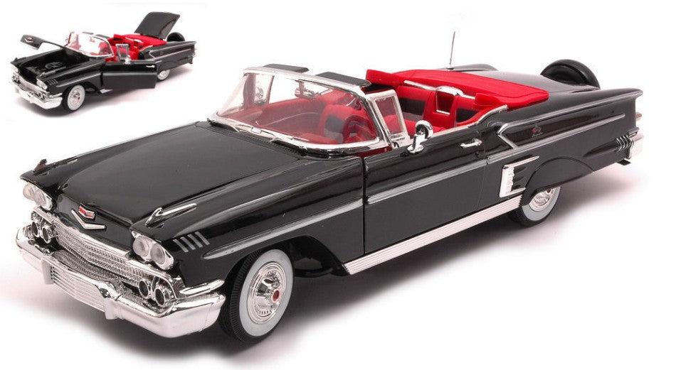 Chevrolet Impala Convertible 1958 Black – MotorMax 1:18