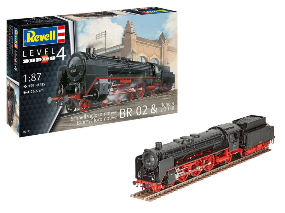 Express Locomotive Br 02 & Tender Kit – Revell 1:87