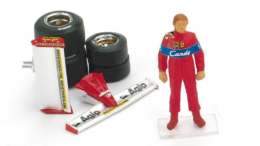 Pilotino Didier Pironi + Alettoni + Set Gomme – Brumm 1:43