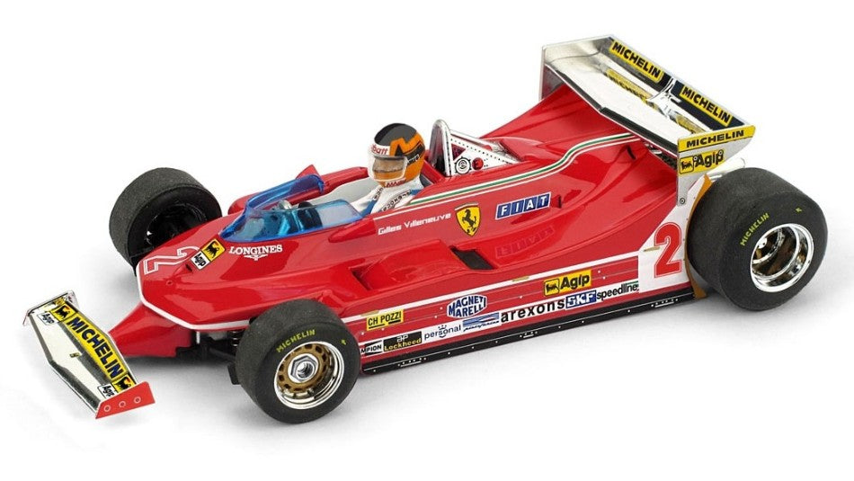 Ferrari 312 T5 G.VILLENEUVE 1980 N.2 5th Monaco GP + Pilote – Brumm 1:43