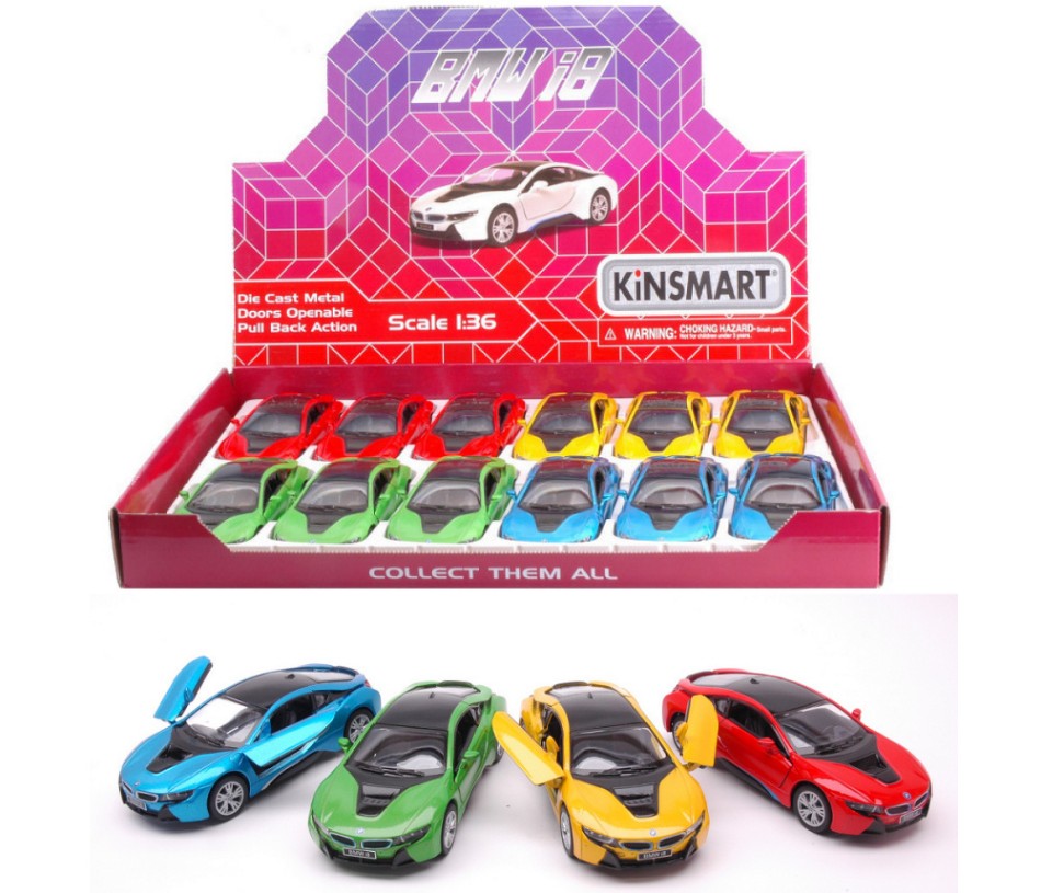 BMW i8 Col.ass.cm 12 – Kinsmart 1:36
