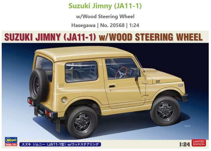 Suzuki Jimny JA11-1 W/wood Steering Wheel Kit – Hasegawa 1:24