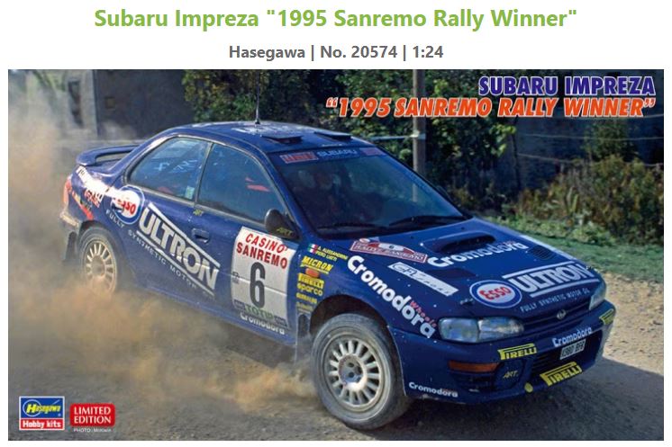 Subaru Impreza N.6 Winner Sanremo Rally 1995 Kit – Hasegawa 1:24