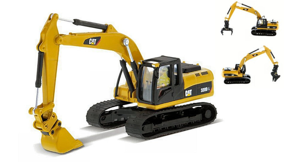 Cat 320D L Hydraulic Excavator W/multiple Work Tools – Diecast Master 1:87